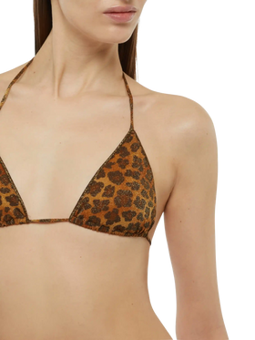 Leah lurex triangle top with animalier print