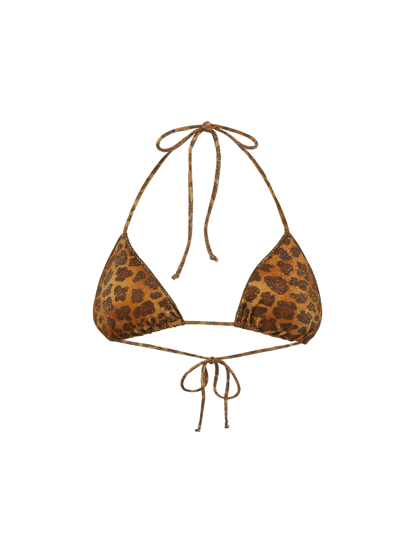 Leah lurex triangle top with animalier print