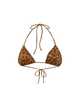 Leah lurex triangle top with animalier print