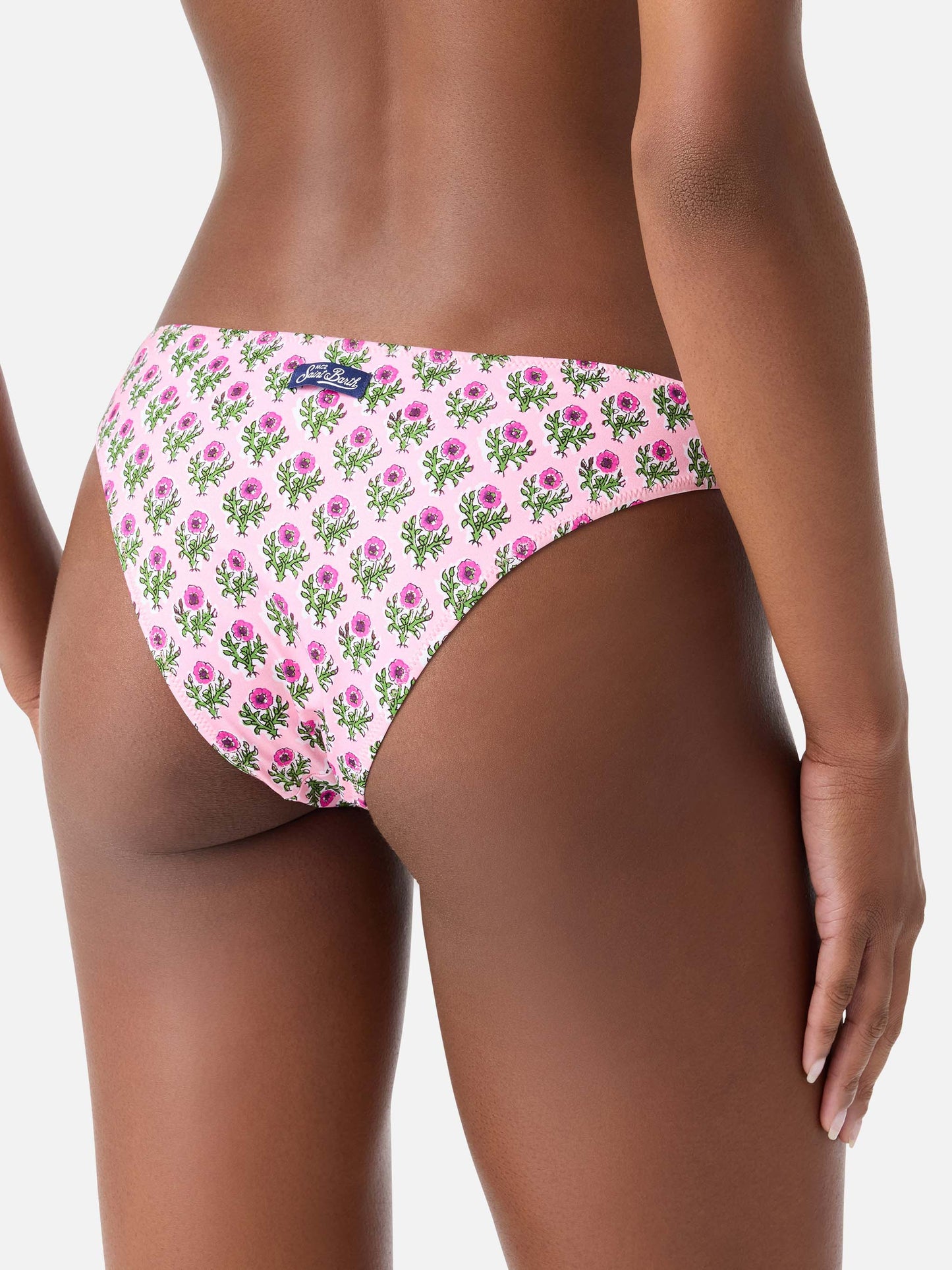 Slip de baño Lido con estampado floral rosa 
