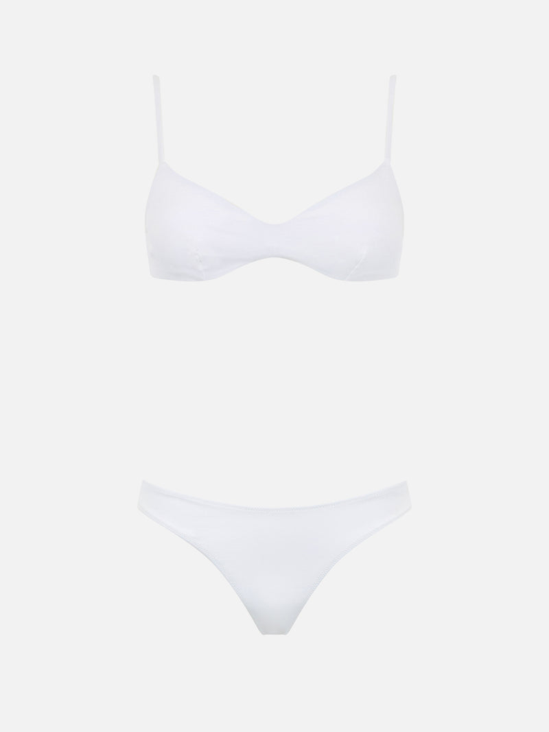 Weißer Scoop-Bralette-Bikini für Damen May Lido