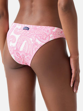 Slip mare Lido rosa con fantasia paisley