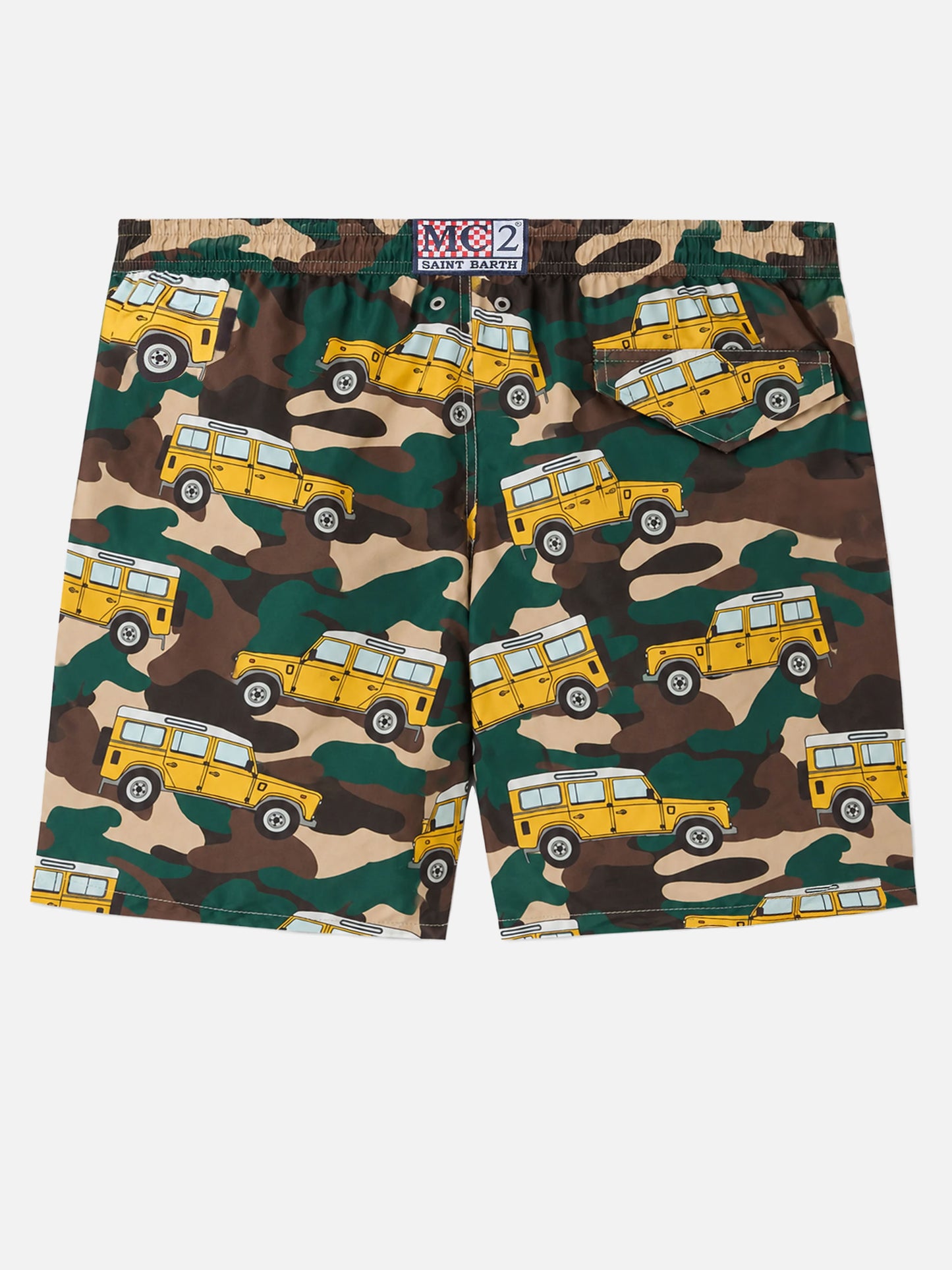 Badeshorts für Herren aus leichtem Stoff Lighting mit Geländewagen-Aufdruck