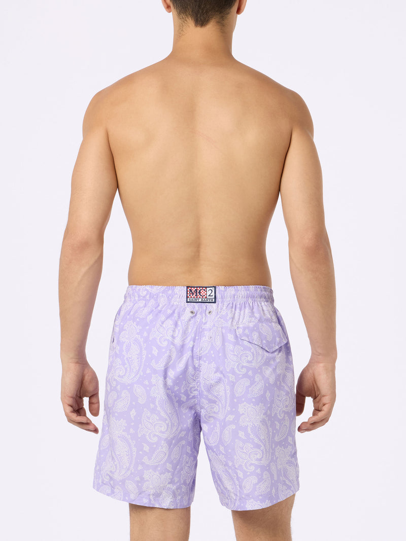 Herren-Badeshorts Lighting aus leichtem Stoff mit Paisley-Print