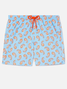 Leuchtende Badeshorts mit Paisley-Print 