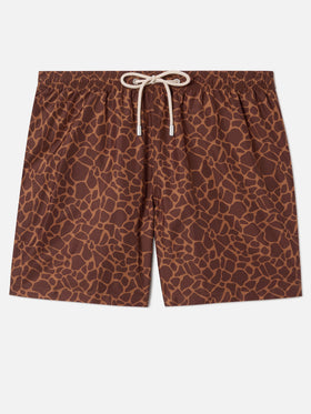 Costume mare Lighting marrone con stampa animalier all-over