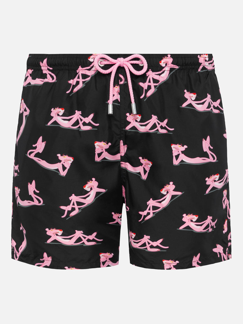 Lightweight fabric swim shorts Lighting with The Pink Panther print | THE PINK PANTHER SPECIAL EDITION