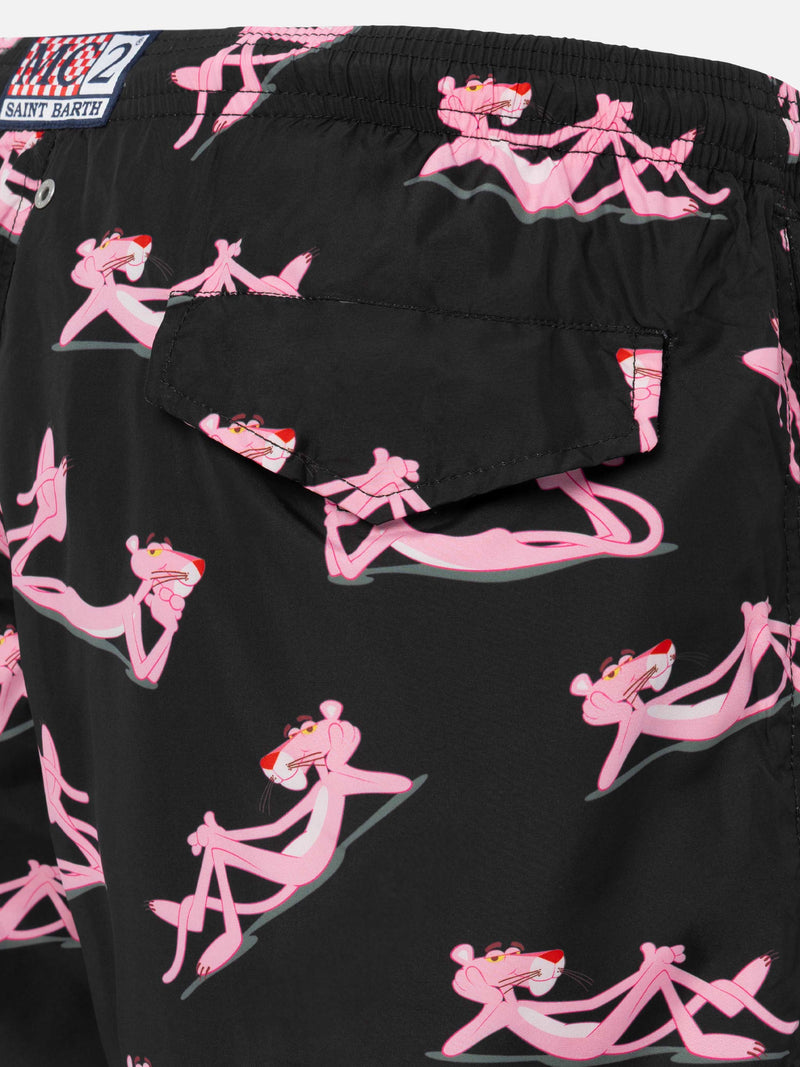 Lightweight fabric swim shorts Lighting with The Pink Panther print | THE PINK PANTHER SPECIAL EDITION