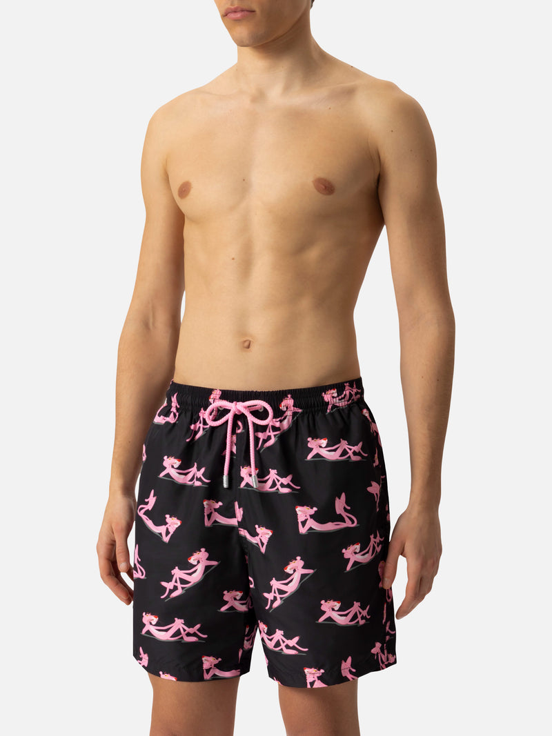 Lightweight fabric swim shorts Lighting with The Pink Panther print | THE PINK PANTHER SPECIAL EDITION