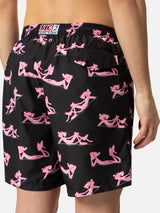 Lightweight fabric swim shorts Lighting with The Pink Panther print | THE PINK PANTHER SPECIAL EDITION