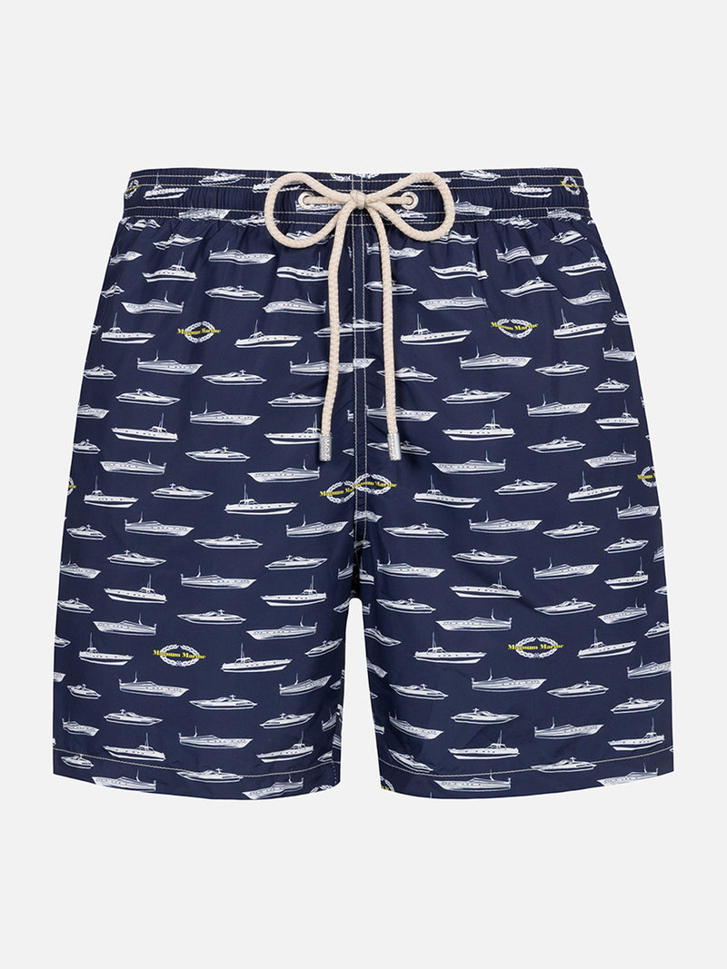 Herren-Badeshorts aus leichtem Stoff Lighting mit Magnum Marine-Aufdruck |MAGNUM MARINE SPECIAL EDITION