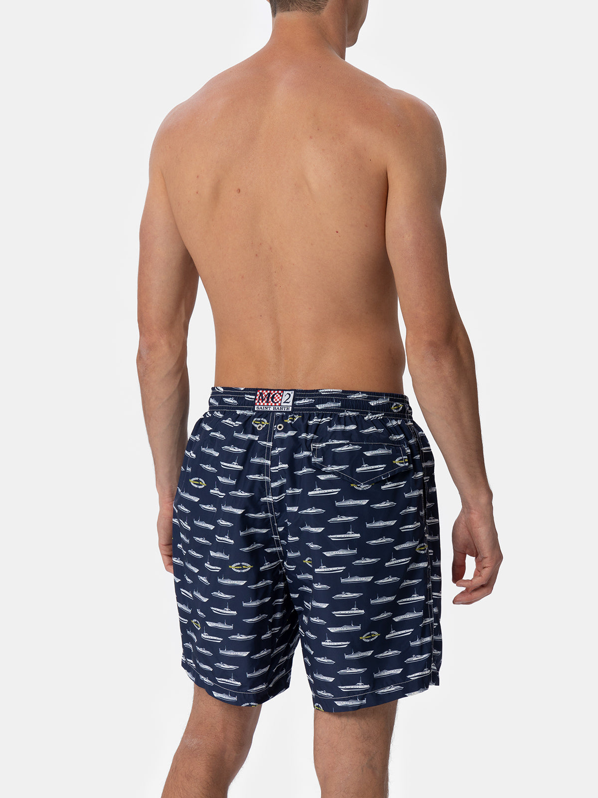 Herren-Badeshorts aus leichtem Stoff mit Magnum Marine-Print | MAGNUM MARINE SONDEREDITION