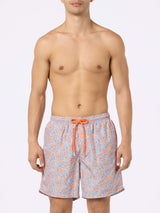 Herren-Badeshorts Lighting aus leichtem Stoff mit Paisley-Print