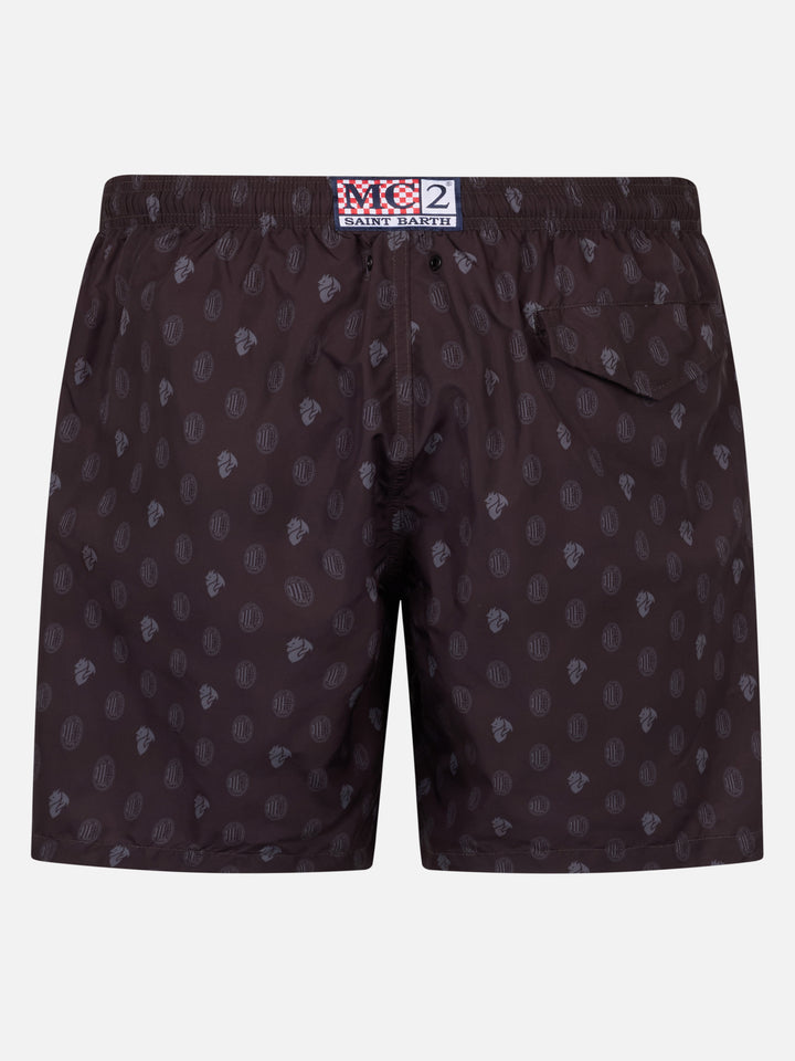 Badeshorts aus leichtem Stoff für Herren mit Milan-Logo-Aufdruck und Patch | AC MILAN SPECIAL EDITION