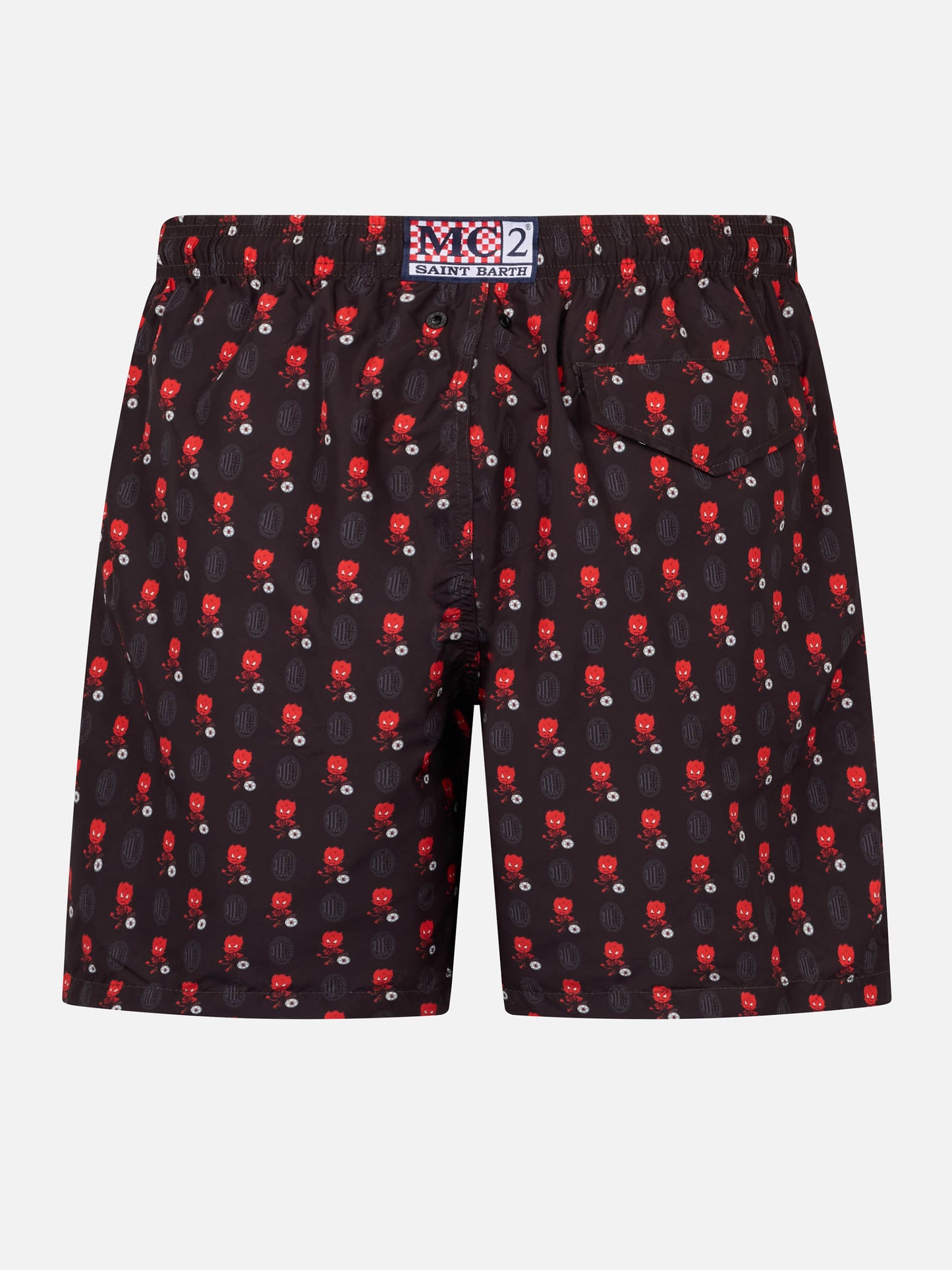 Costume da bagno da uomo in tessuto leggero con stampa logo Milan e patch | AC MILAN SPECIAL EDITION