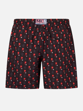Costume da bagno da uomo in tessuto leggero con stampa logo Milan e patch | AC MILAN SPECIAL EDITION