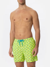 Man light fabric swim shorts with surfcar print