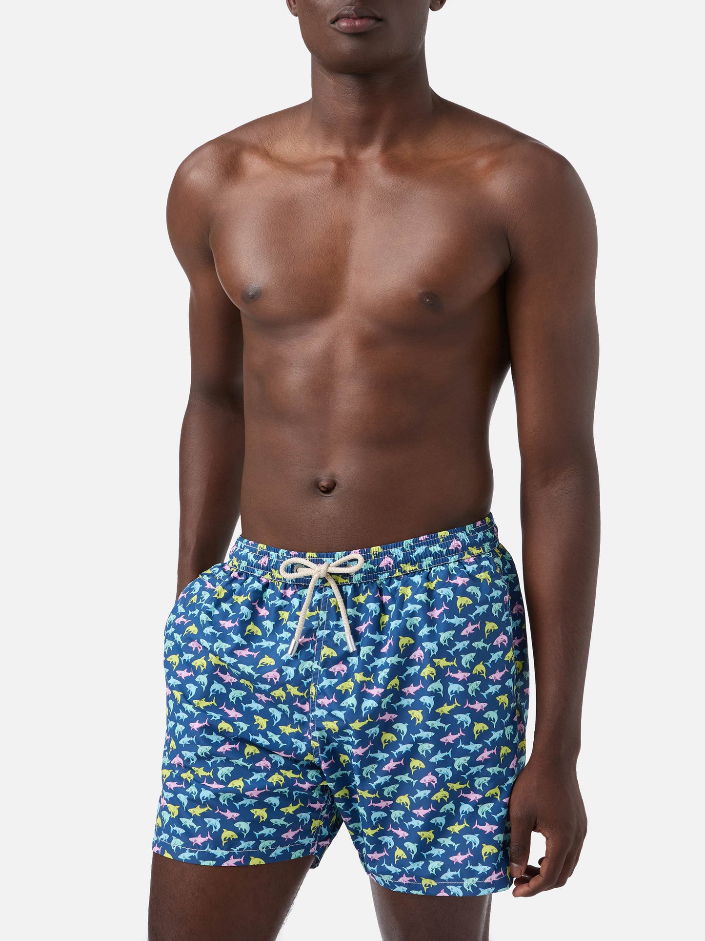 Herren-Badeshorts aus leichtem Stoff Lighting Micro Fantasy mit Hai-Print