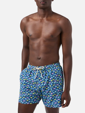 Herren-Badeshorts aus leichtem Stoff Lighting Micro Fantasy mit Hai-Print
