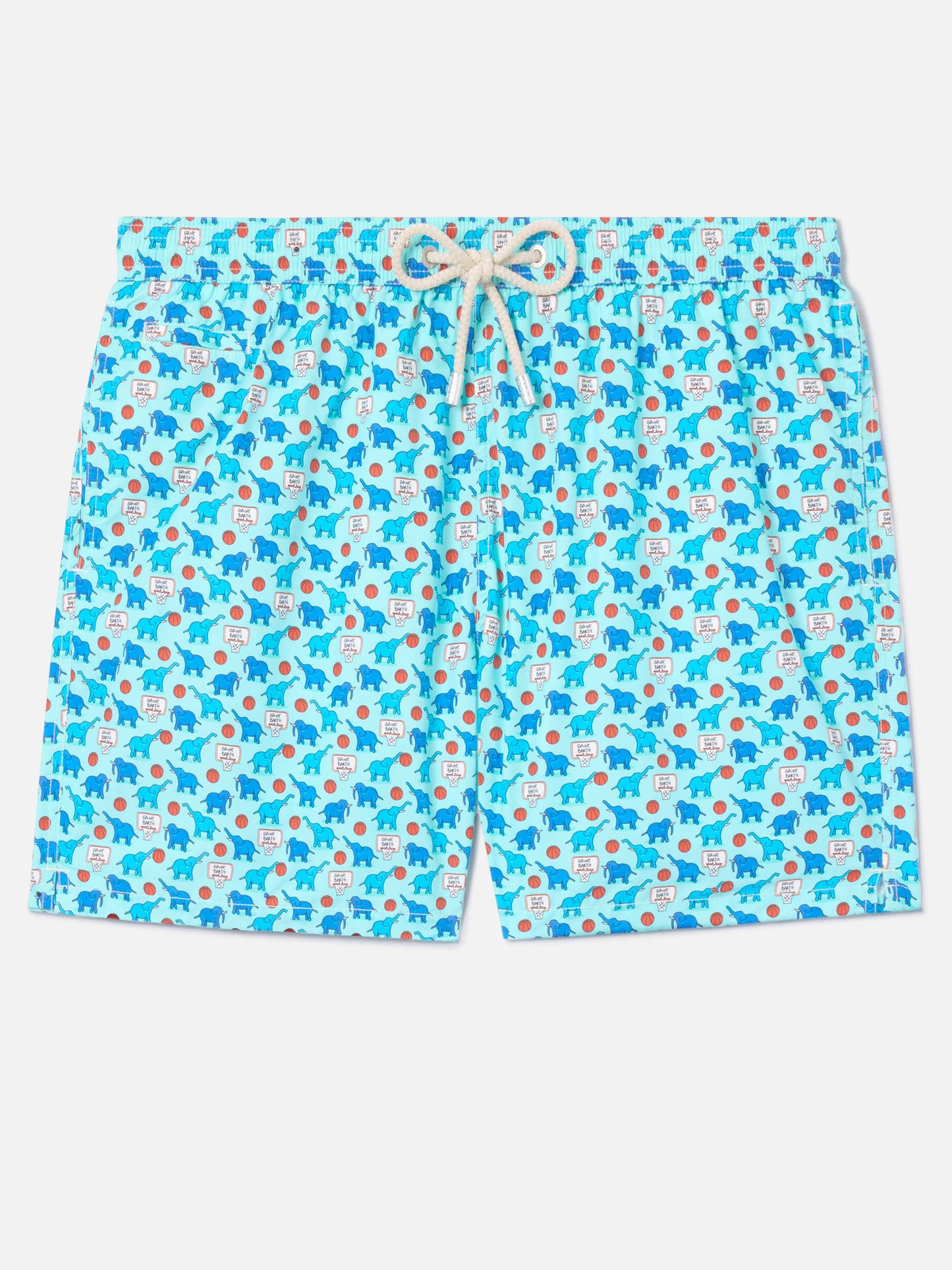 Badehose Lighting Micro Fantasy aus technischem Gewebe mit Elefantenmuster in Blau und Multicolor 