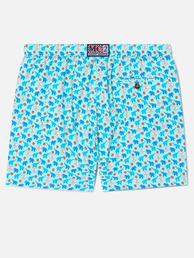 Badehose Lighting Micro Fantasy aus technischem Gewebe mit Elefantenmuster in Blau und Multicolor 