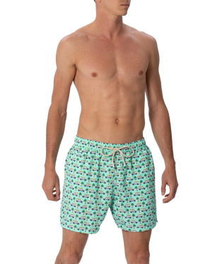 Man lightweight fabric swim-shorts Lighting Micro Fantasy with Panda print | PANDA SPECIAL EDITION