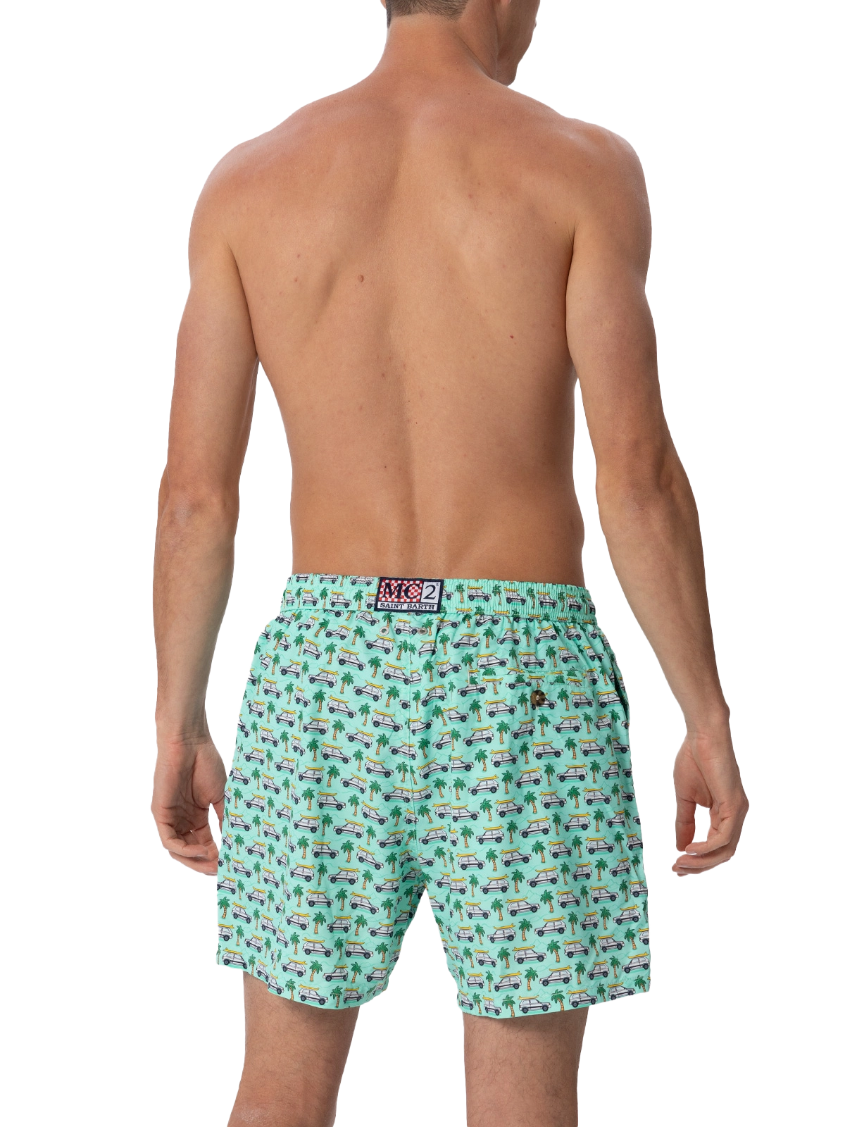 Man lightweight fabric swim-shorts Lighting Micro Fantasy with Panda print | PANDA SPECIAL EDITION