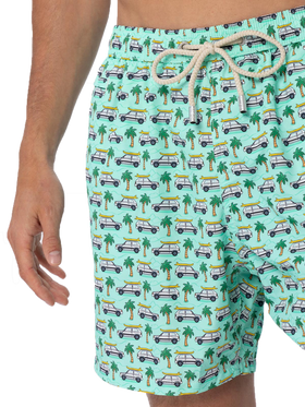 Man lightweight fabric swim-shorts Lighting Micro Fantasy with Panda print | PANDA SPECIAL EDITION