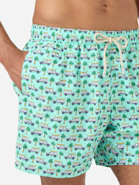 Short de bain Lighting Micro Fantasy vert à imprimé Panda | Édition spéciale 