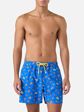 Lightweight fabric swim shorts Lighting with fun doll print