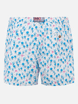 Herren-Badeshorts aus leichtem Stoff mit Quallen-Print