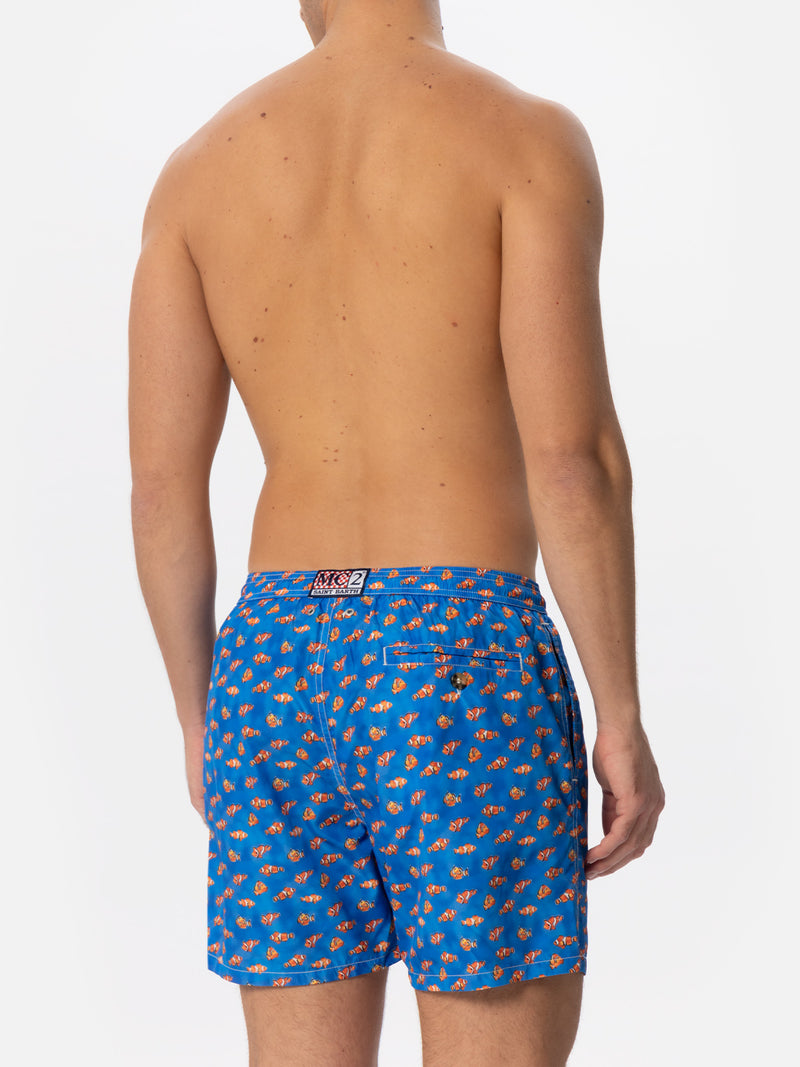 Herren-Badeshorts aus leichtem Stoff mit Clownfisch-Print