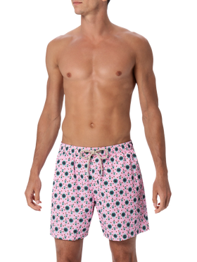 Man lightweight fabric swim-shorts Lighting Micro Fantasy with watches print
