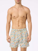 Man lightweight fabric swim-shorts Lighting Micro Fantasy with mermaid print