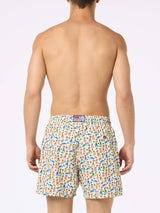 Man lightweight fabric swim-shorts Lighting Micro Fantasy with mermaid print