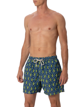 Man lightweight fabric swim-shorts Lighting Micro Fantasy with watches print