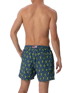 Man lightweight fabric swim-shorts Lighting Micro Fantasy with watches print
