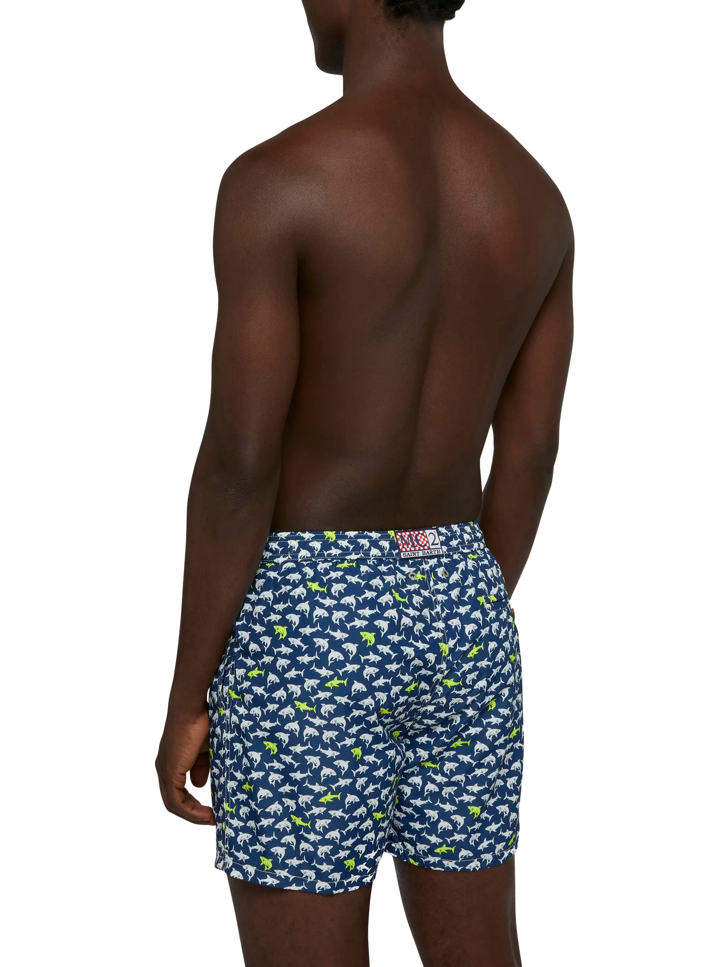 Badeshorts aus leichtem Stoff Lighting mit Hai-Print