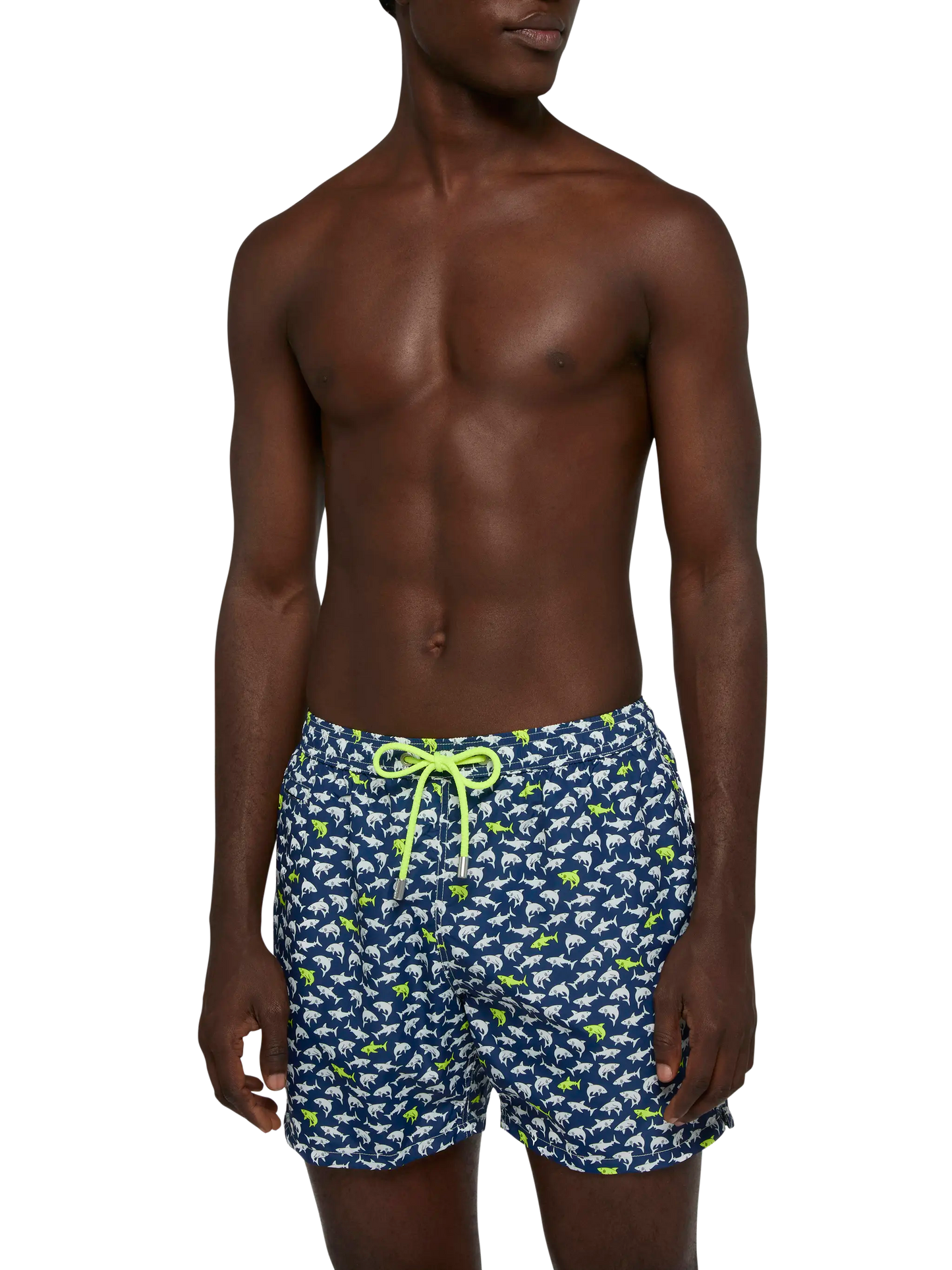 Badeshorts aus leichtem Stoff Lighting mit Hai-Print