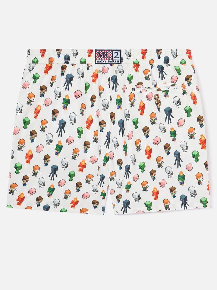 Lightweight fabric swim shorts Lighting with Minecraft print | MINECRAFT® SPECIAL EDITION