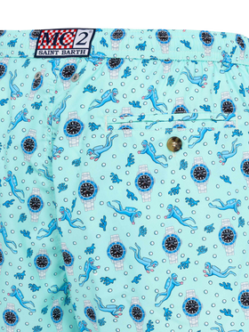 Lightweight fabric swim shorts Lighting with watch print