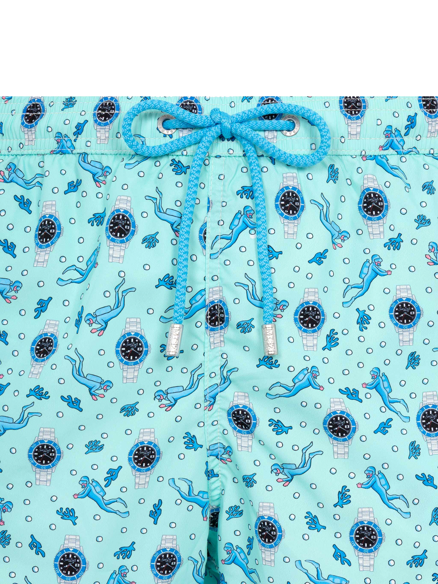 Lightweight fabric swim shorts Lighting with watch print