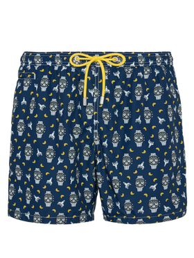 Lightweight fabric swim shorts Lighting with watch and moon print - MC2 Saint Barth