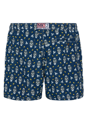 Lightweight fabric swim shorts Lighting with watch and moon print - MC2 Saint Barth