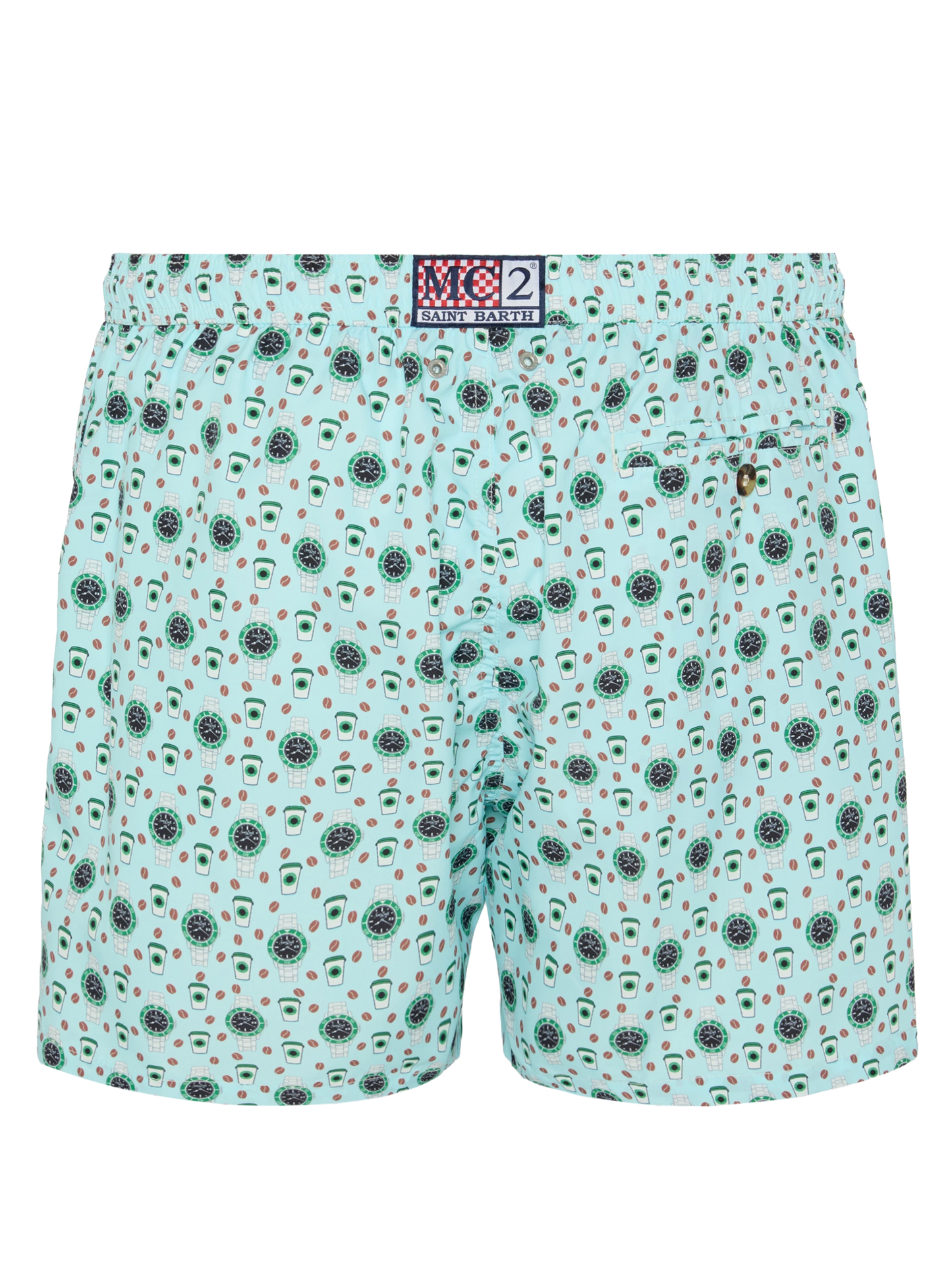 Lightweight fabric swim shorts Lighting with watch print - MC2 Saint Barth