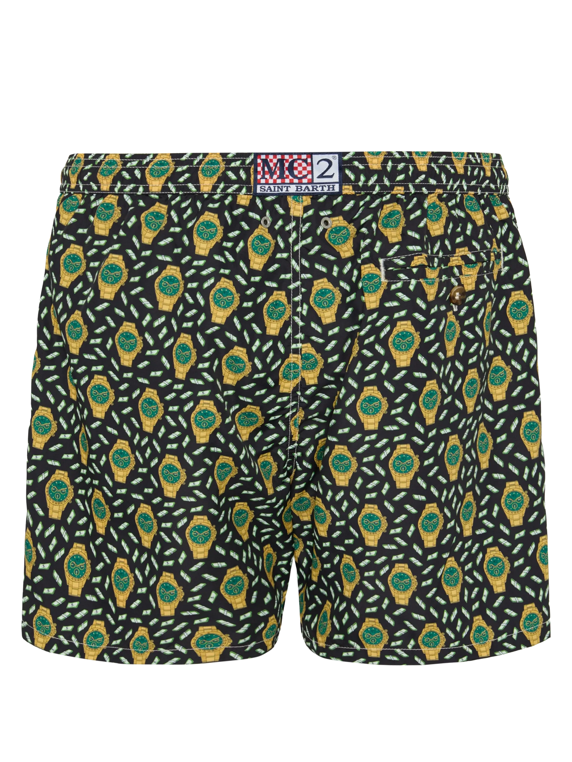 Lightweight fabric swim shorts Lighting with watch print - MC2 Saint Barth