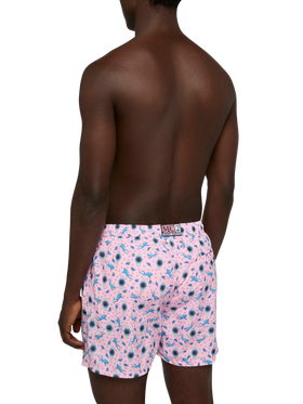 Lightweight fabric swim shorts Lighting with watch print