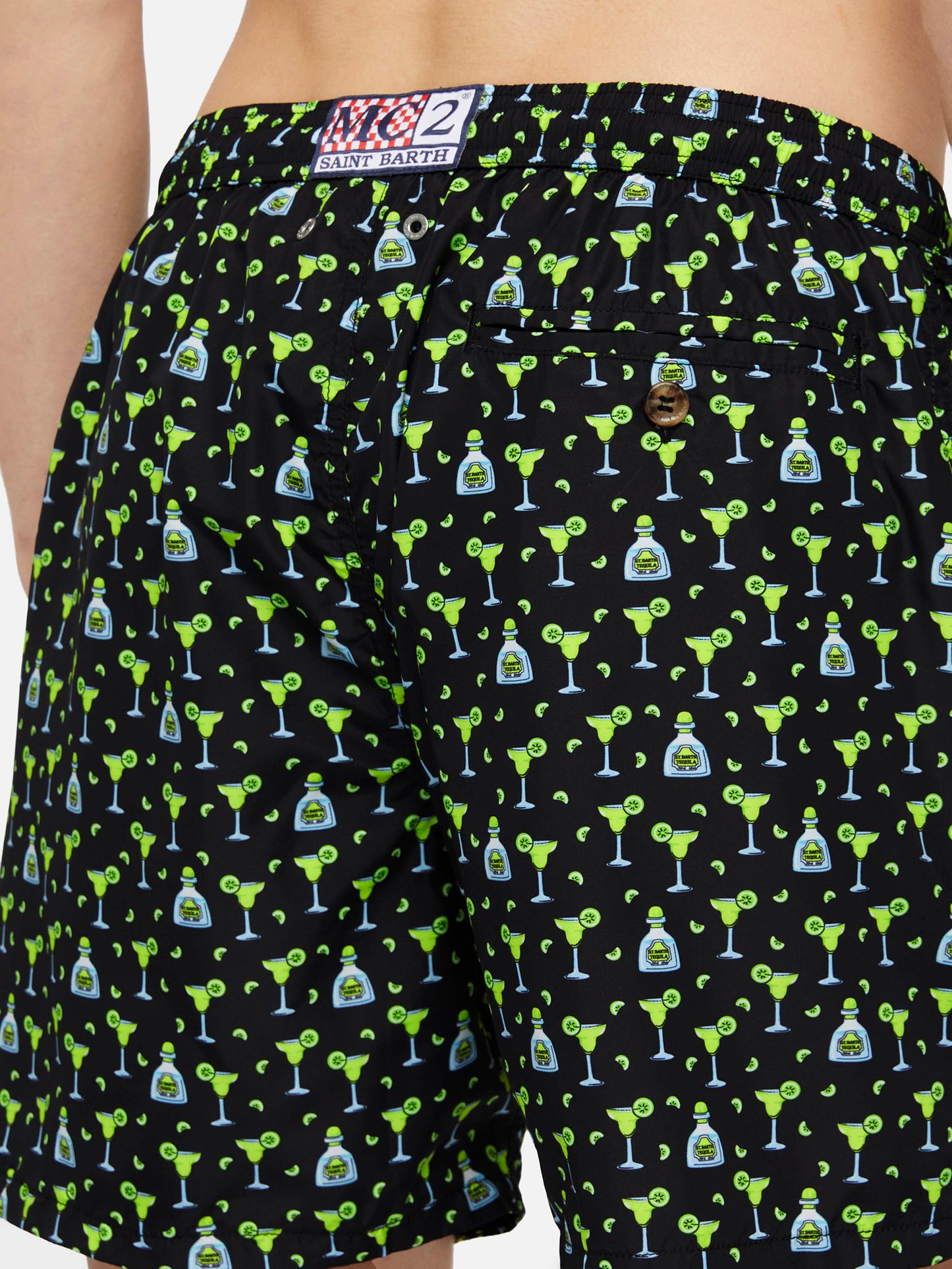 Lightweight fabric swim shorts Lighting with margarita print