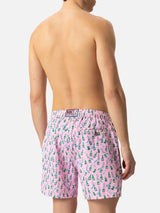 Lightweight fabric swim shorts Lighting with sabrage and bottle print