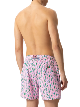 Lightweight fabric swim shorts Lighting with sabrage and bottle print